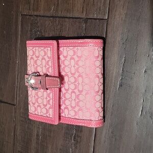 Pink Coach bifold wallet
